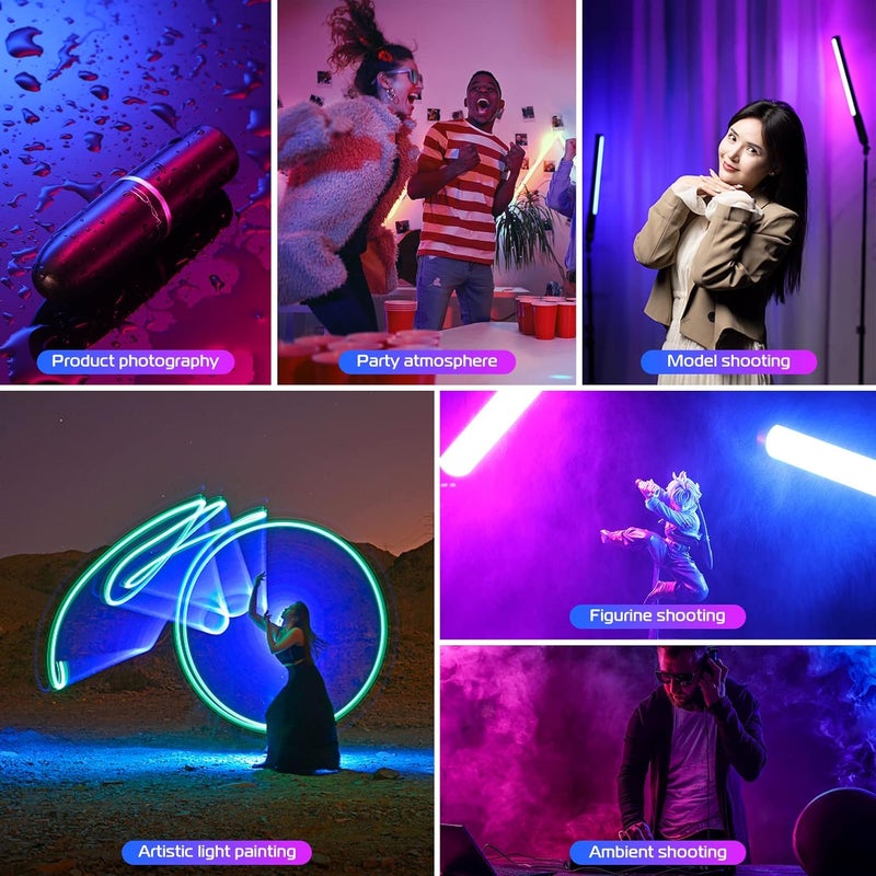 VIJIM Ulanzi VL119 RGB LED Light Wand, 360°RGB Video Wand Stick for Photography, 2600mAh Built-in Rechargable Cube Light， 2500-9000K Dimmable Camera Light w LCD - Image 5